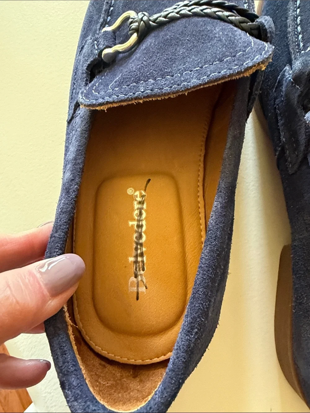 Belvedere Navy Suede Braided Bit Loafers Sz 10D.  New. Tub4
